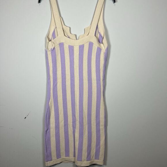 NWT house of harlow 1960 lavender Ivory Striped Dress sleeveless midi boho M - Picture 6 of 8